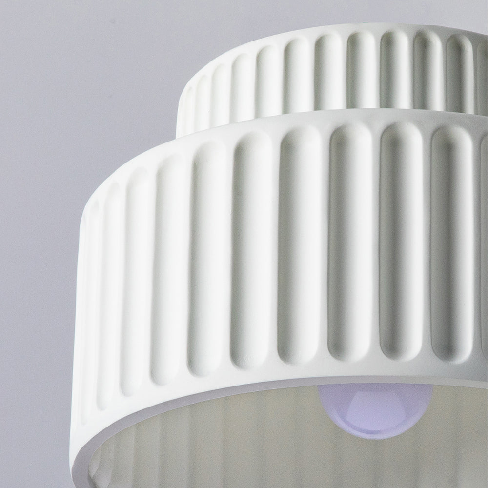 Flush Mount Resin Ceiling Light 10 in White for Low Ceilings Kitchen Hallway Bedroom Dining Room Compact Overhead Fixture E26 Socket | Thomler
