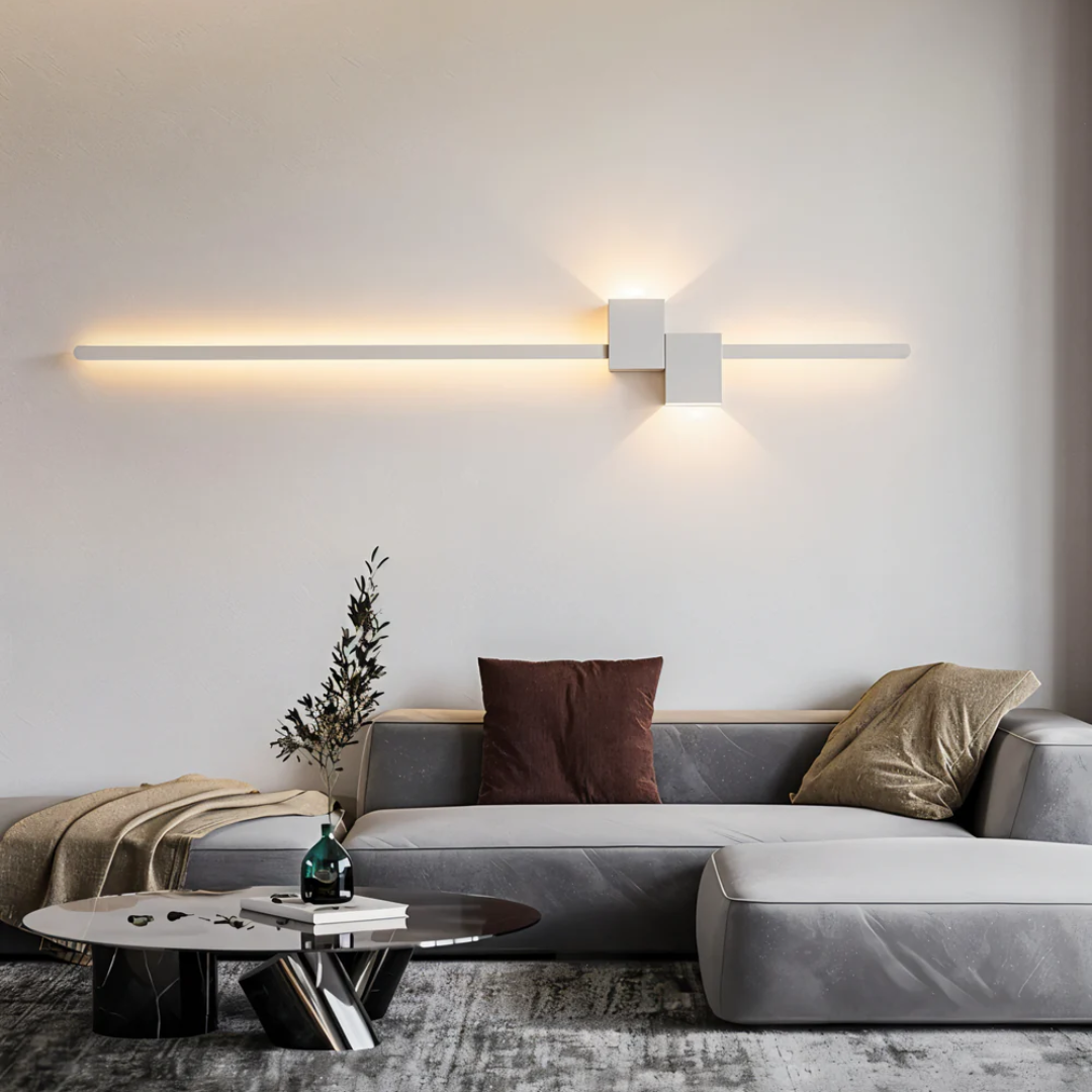Linear LED Sconce 24 Inch Aluminum Up Down Light for Bedroom Hallway Living Room Modern Indoor Fixture Black White Gold 3000K | Thomler