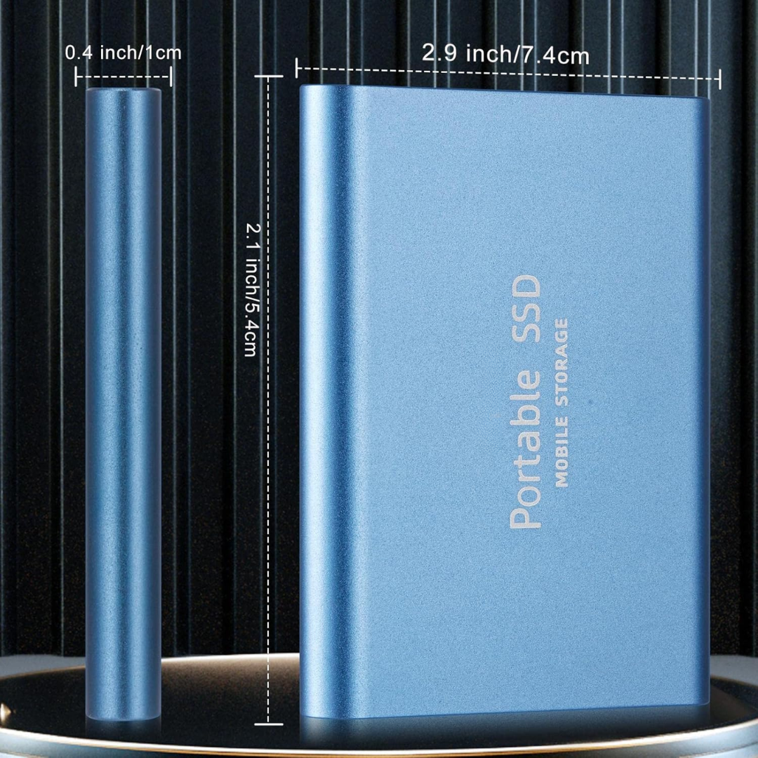 SSD portátil USB, velocidad de lectura de 1050 MB/s, capacidad de almacenamiento de 1 TB, carcasa resistente a impactos para Mac, Windows, Android, juegos y copias de seguridad | Thomler