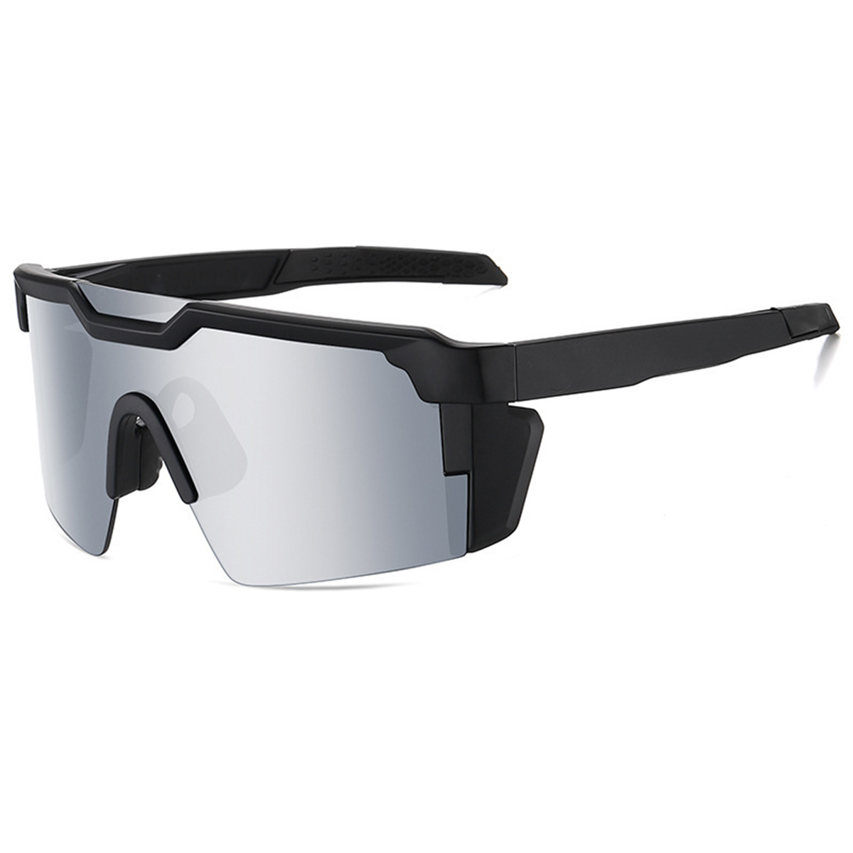 Fotochromatische graue Sonnenbrille mit sportlichem Wraparound-Design und UV-Filter