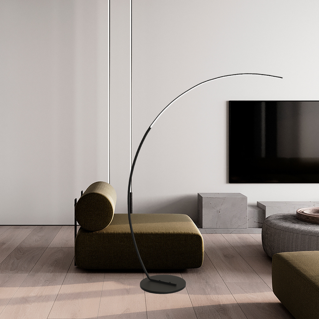 Arched LED Floor Lamp 63 Inch Dimmable Adjustable Color Temperature Aluminum Standing Light for Living Room Bedroom Reading Corner Modern Ov | Thomler