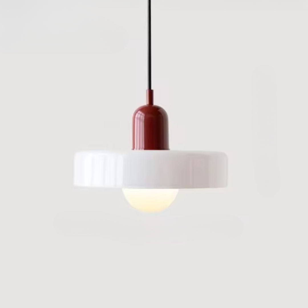 Tweekleurige glazen plafondlamp voor keukeneiland en eetkamer, moderne hanglamp | Thomler