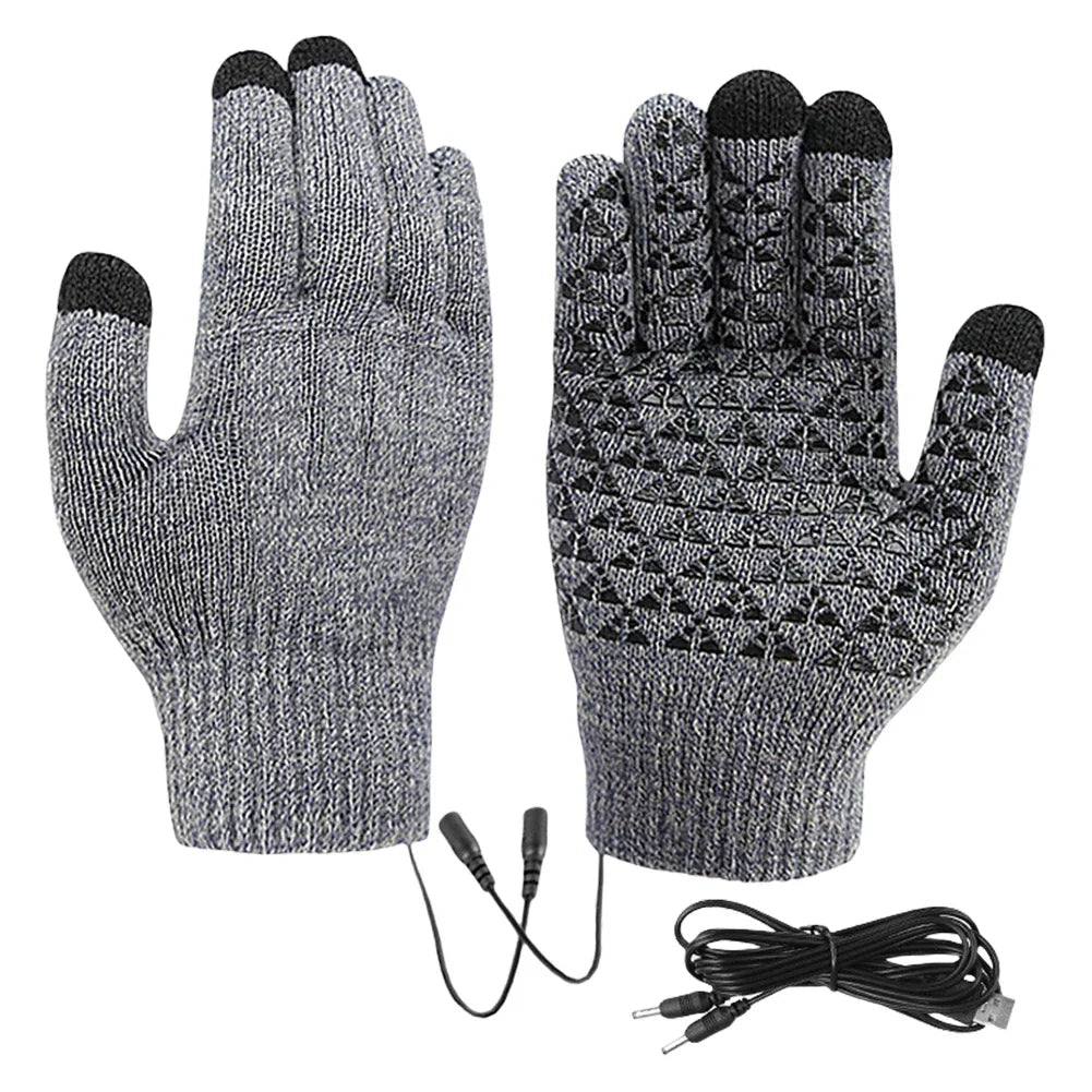 Electric Heated Mittens with Touchscreen Fingertips – USB Powered Winter Gloves for Outdoor Sports & Commuting