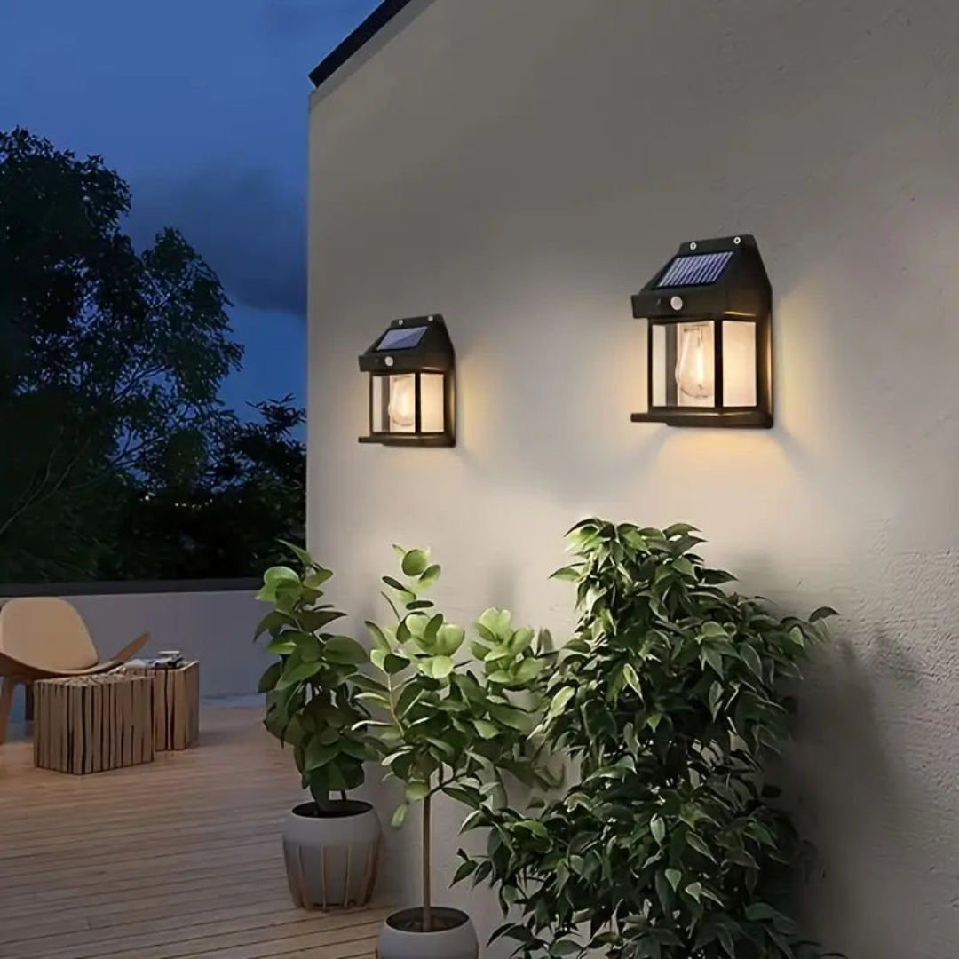 Solar Motion Sensor Security Light 3W LED Warm White for Outdoor Entrance Patio Garden Driveway Wireless Wall Lamp 26 ft Detection | Thomler