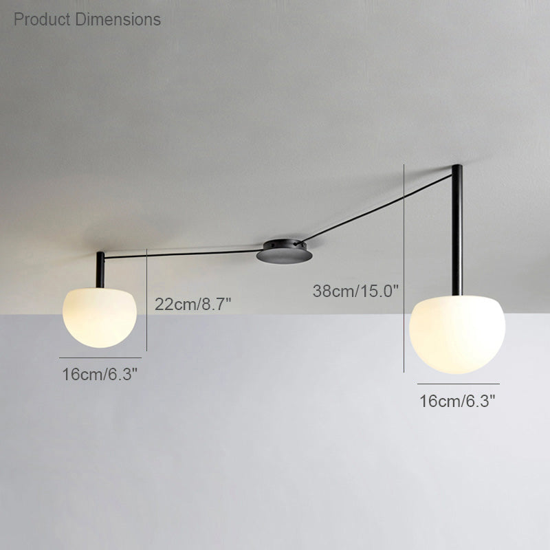 Globe Pendant Light Adjustable Height Frosted White Glass Orb for Kitchen Dining Living Space Modern Hanging Fixture 10 Inch | Thomler