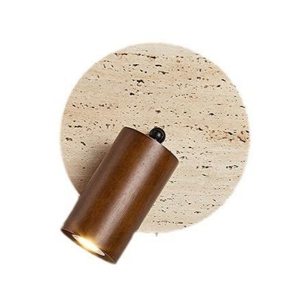 Rotatable Travertine Stone Sconce 7 Inch Adjustable Bedside Reading Light Warm LED Wall Mount Task Lighting Fixture for Bedroom Living Room | Thomler
