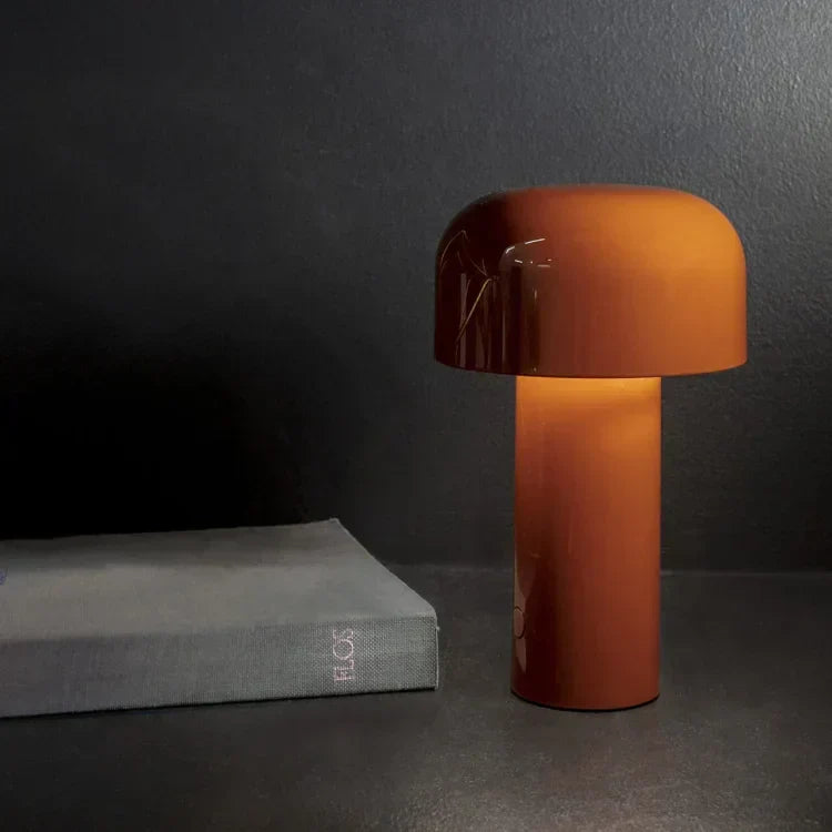 Rechargeable LED Mushroom Desk Lamp 8.3 in Cordless Touch Dimmer Warm White Portable Nightstand Light for Bedroom Living Room Patio Outdoor | Thomler