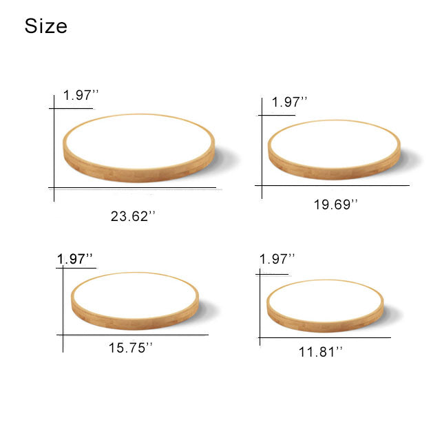 Round Wood Overhead Light Fixture with Adjustable Temperature Settings 12-24 Inch Low Profile for Bedroom Living Room Kitchen Dining Area Co | Thomler