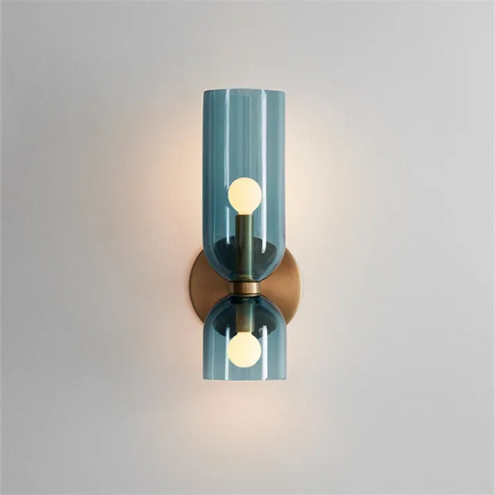 Porcelain Sconce Light Fixture 16 Inch Height Pivoting Arm for Bedroom Hallway Living Room Reading Nook Contemporary White Gray Blue Clear | Thomler