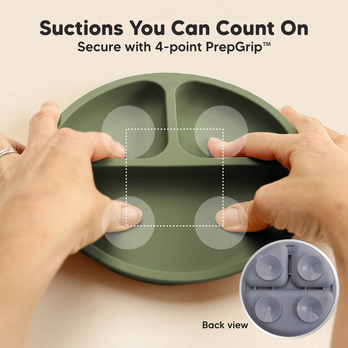 Paquete de 3 platos de silicona con succión para bebé