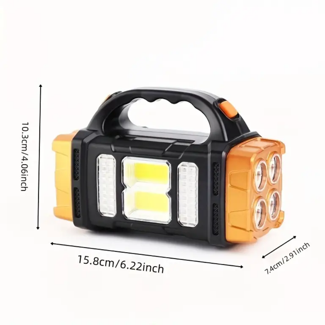 Solar LED Camping Lantern with Power Bank 6 in × 2.8 in Waterproof Emergency Light Strobe Mode Rechargeable Outdoor Torch for Hiking Roadsid | Thomler