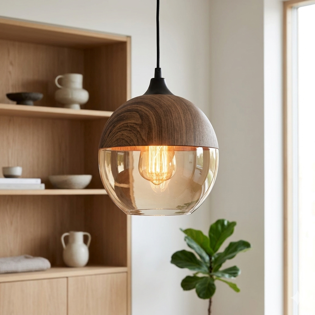 Hanging Ceiling Fixture with Smoked Glass Shade 10 Inch Adjustable Height E27 Socket for Dining Room Kitchen Island Modern Farmhouse Breakfa | Thomler