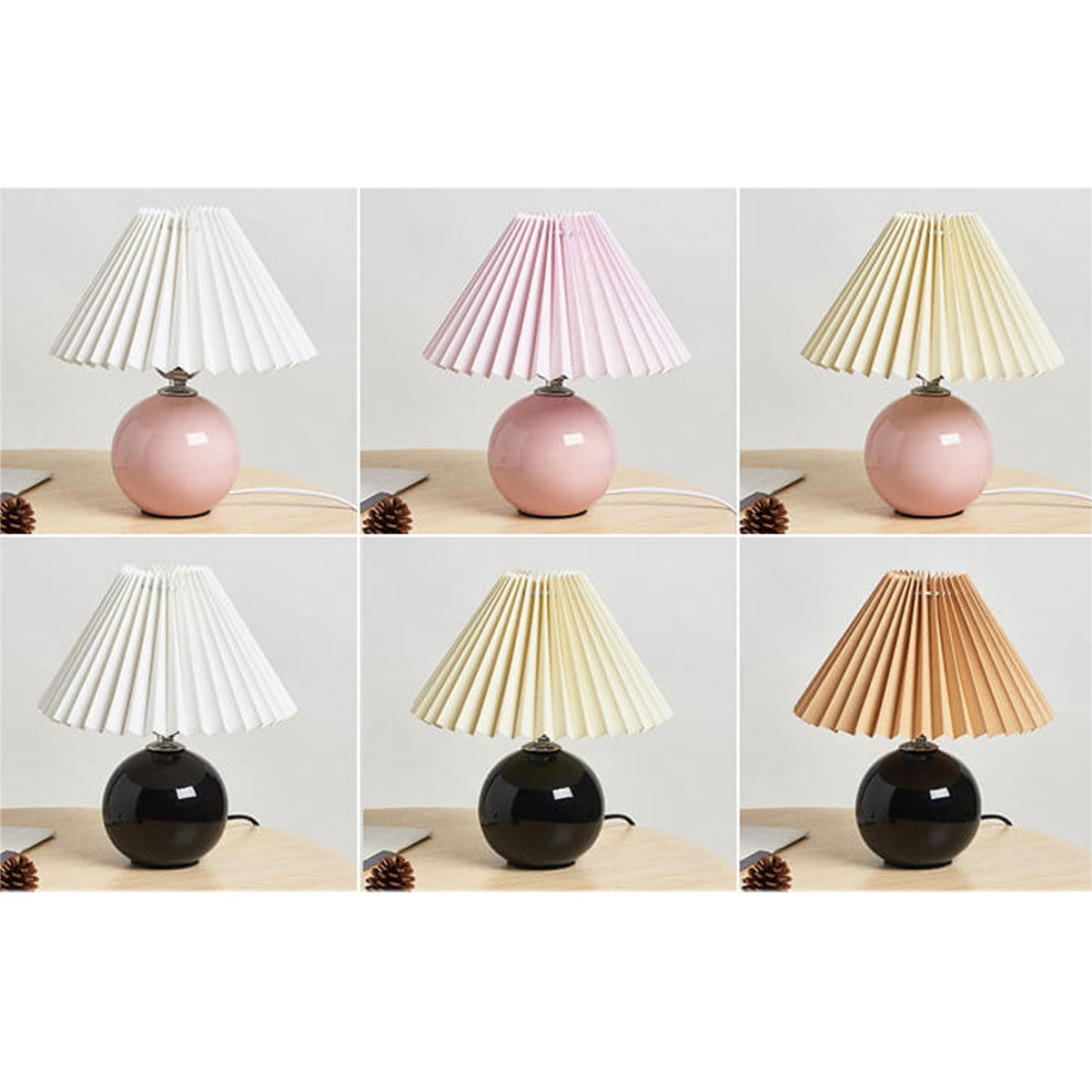 Ceramic Accent Lamp with Fabric Shade 11x9.5 in E26 Socket for Nightstand Desk Study Room Reading Light Modern Home Decor | Thomler