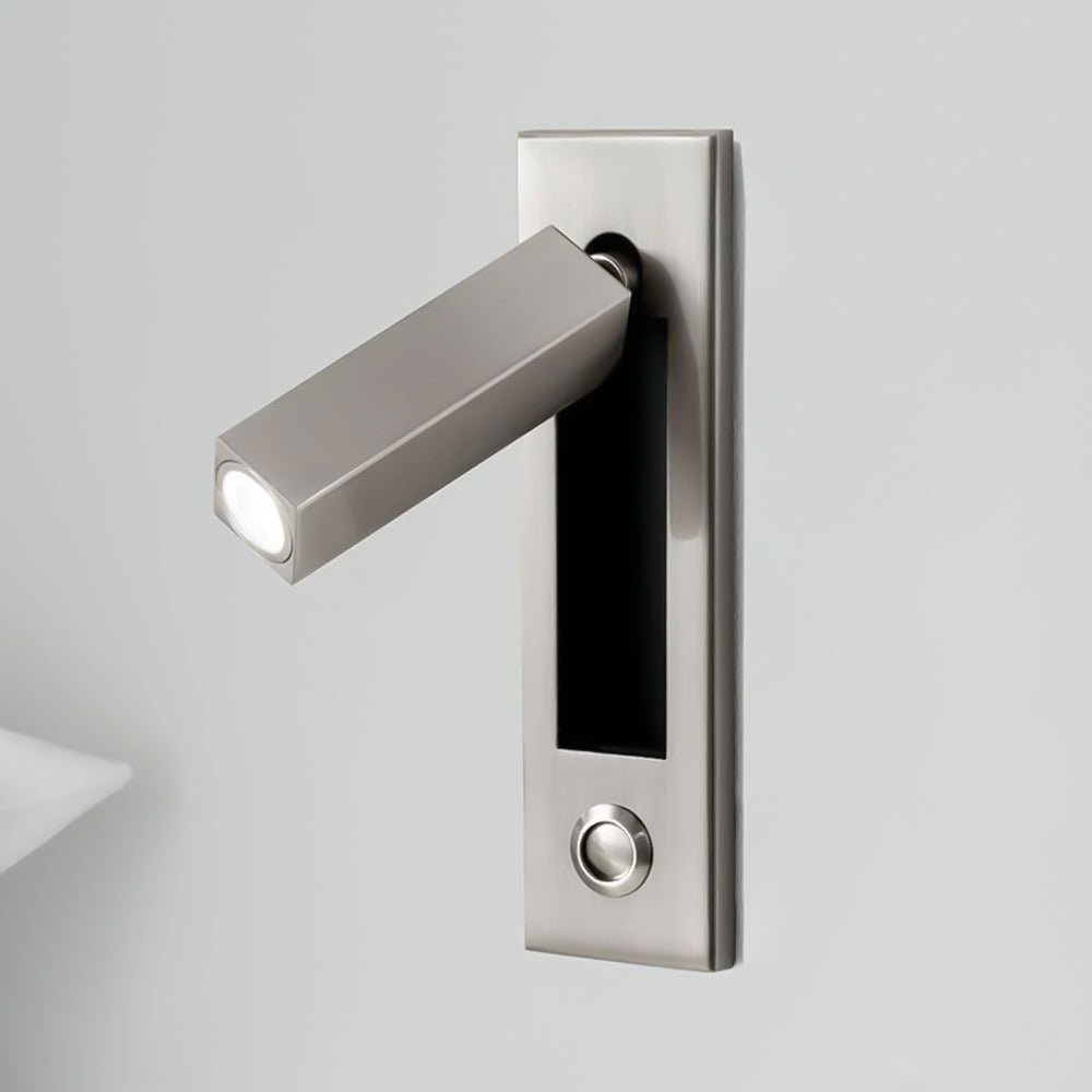 Lámpara de pared articulada de aluminio para lectura, estudio y cabecera