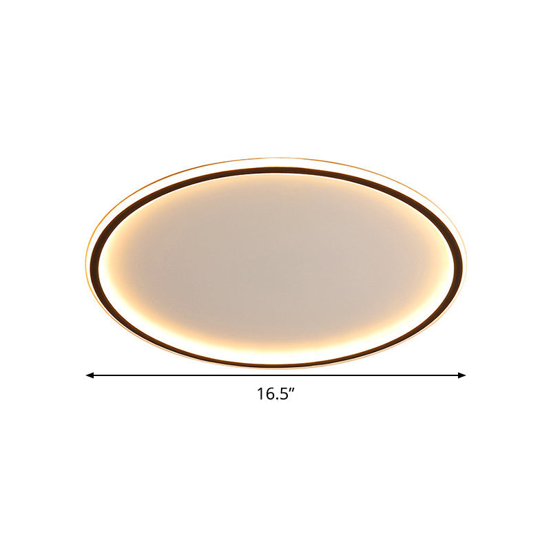 Opbouw LED-plafondlamp 16"/20"/24" rond plat armatuur zwart aluminium met dimopties voor slaapkamer keuken
