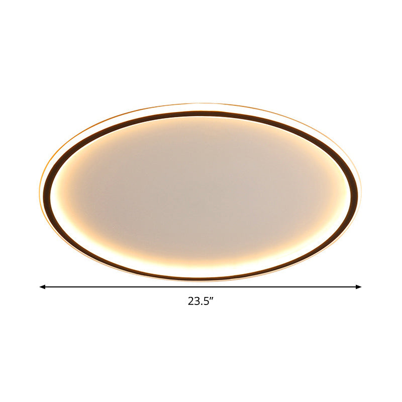 Opbouw LED-plafondlamp 16"/20"/24" rond plat armatuur zwart aluminium met dimopties voor slaapkamer keuken