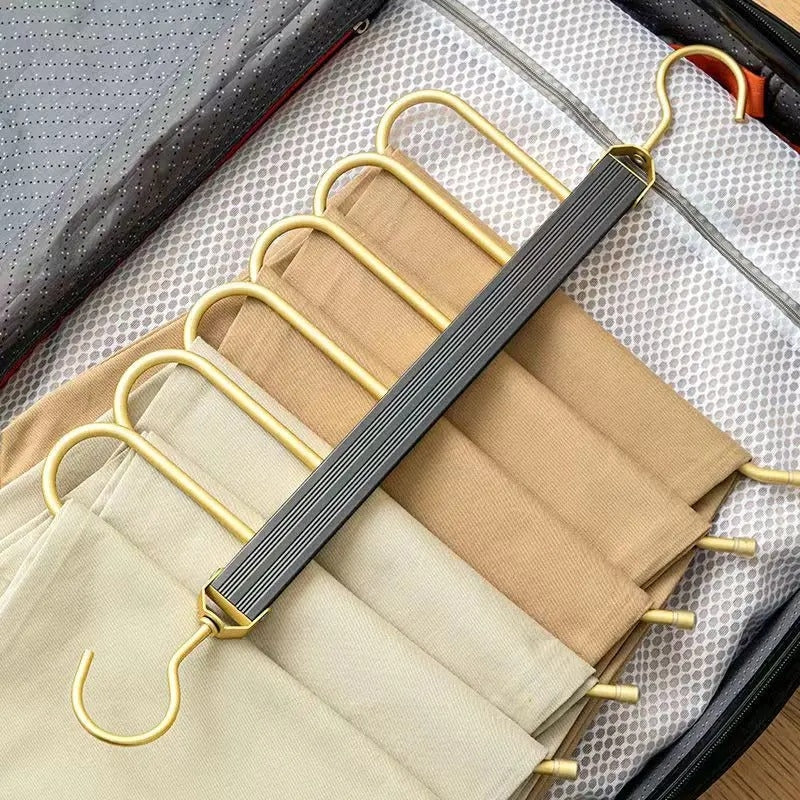 Multi-Tier Closet Hanger for Pants Storage 6-Level Rotating Hook Space Organizer for Jeans Slacks Scarves 14 in Wide Lightweight Aluminum Ra | Thomler