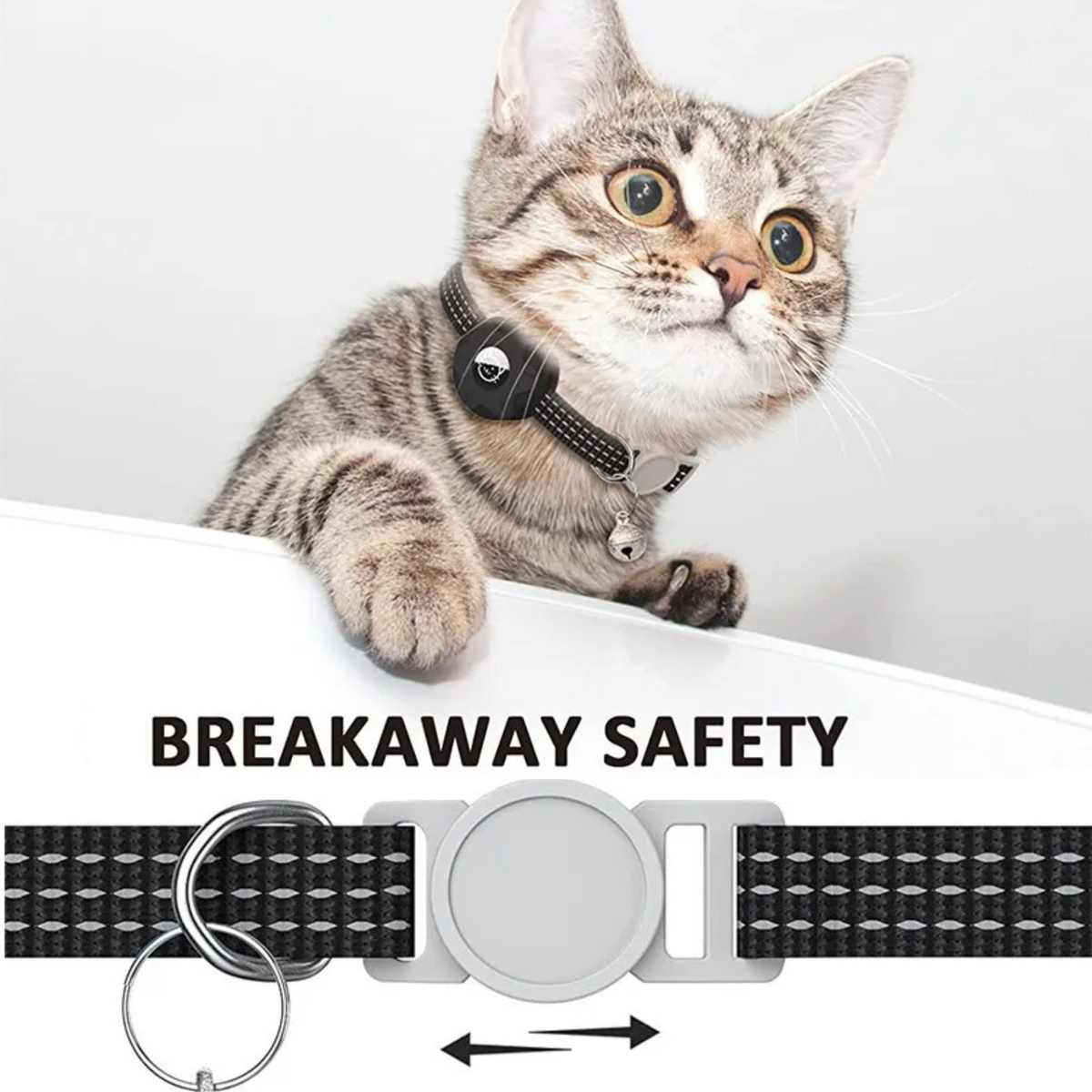 Pet Location Tracker Collar for Dogs & Cats with Android Network Connectivity and Reflective Safety Band
