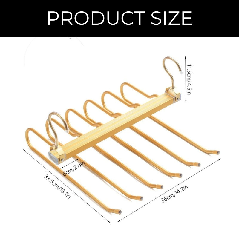 Multi-Tier Closet Hanger for Pants Storage 6-Level Rotating Hook Space Organizer for Jeans Slacks Scarves 14 in Wide Lightweight Aluminum Ra | Thomler