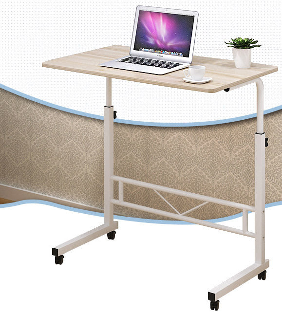 Rollbarer Laptoptisch mit höhenverstellbarem Stahlrahmen (70-88 cm) und Holzplatte, mobile Arbeitsstation für Schlafzimmer, Sofa, Home Office, kompaktes Design | Thomler