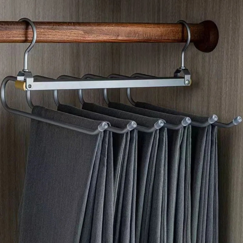 Multi-Tier Closet Hanger for Pants Storage 6-Level Rotating Hook Space Organizer for Jeans Slacks Scarves 14 in Wide Lightweight Aluminum Ra | Thomler