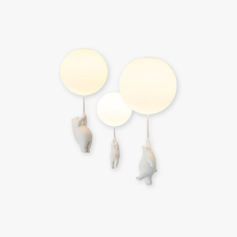 Kids LED Flush Mount Light with Bear & Balloon Design for Nursery Bedroom Playroom 5W White Acrylic Metal Fixture Low Ceiling Small Room Dec | Thomler