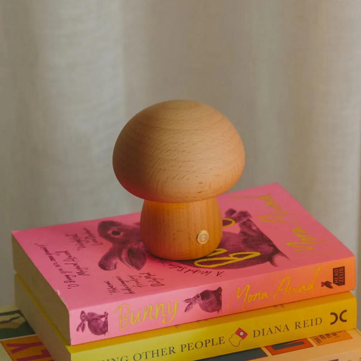 Wireless Rechargeable Wood Accent Lamp with Touch Dimming 4 in × 6.5 in Cordless LED Nightstand Light Bedroom Patio Restaurant | Thomler