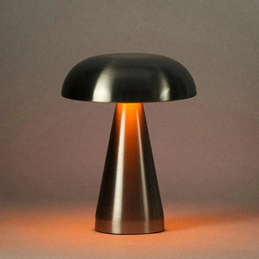 Cordless Touch Lamp Metal Rechargeable 8.5 in Portable Light Indoor Outdoor Patio Dining Bedside Nightstand Ambient USB-C 3 Brightness Level | Thomler