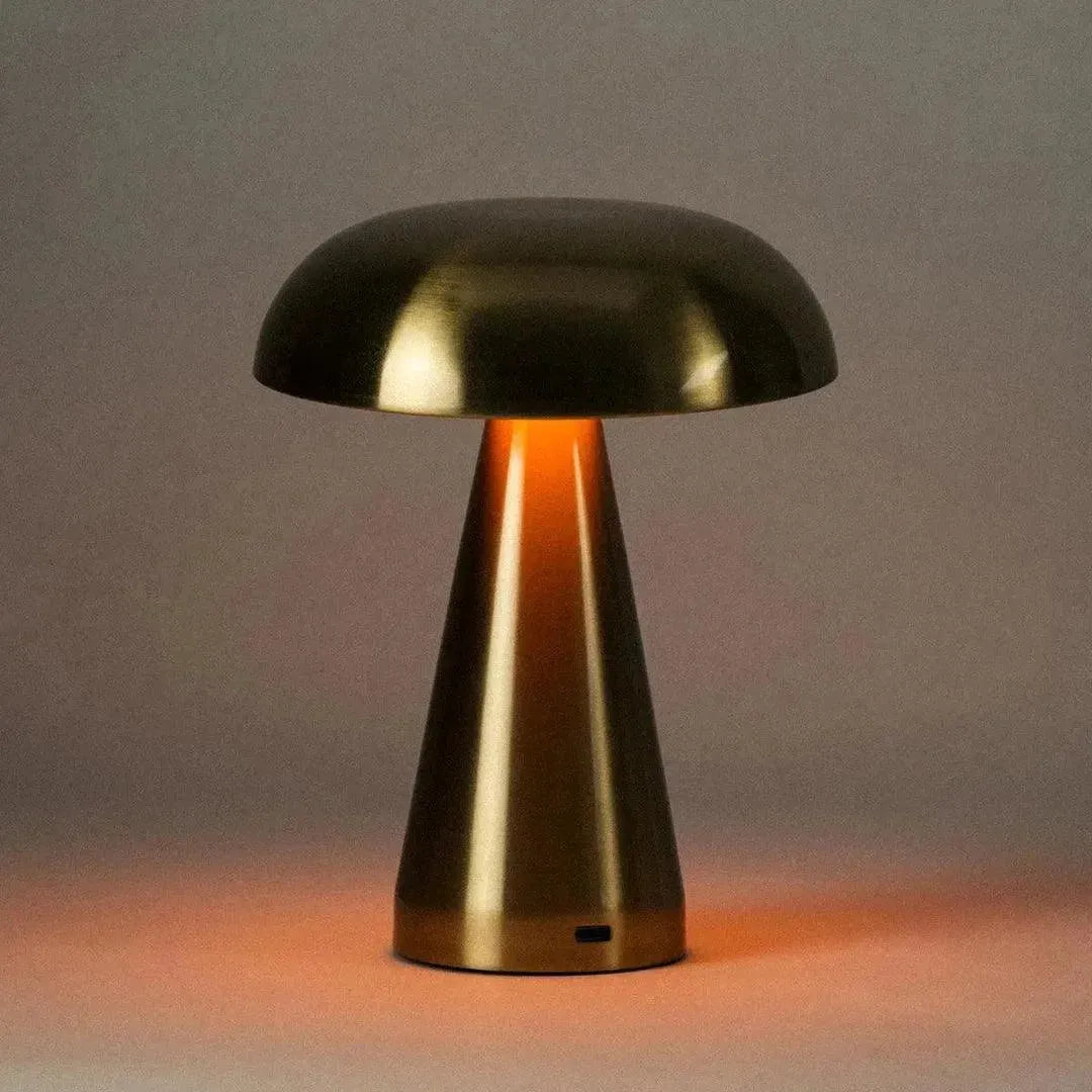 Draadloze oplaadbare touch-lamp, 21,6 cm, geborsteld metaal, voor nachtkastje, terras of eettafel, 3 helderheidsniveaus, USB-C, draagbare sfeerverlichting | Thomler