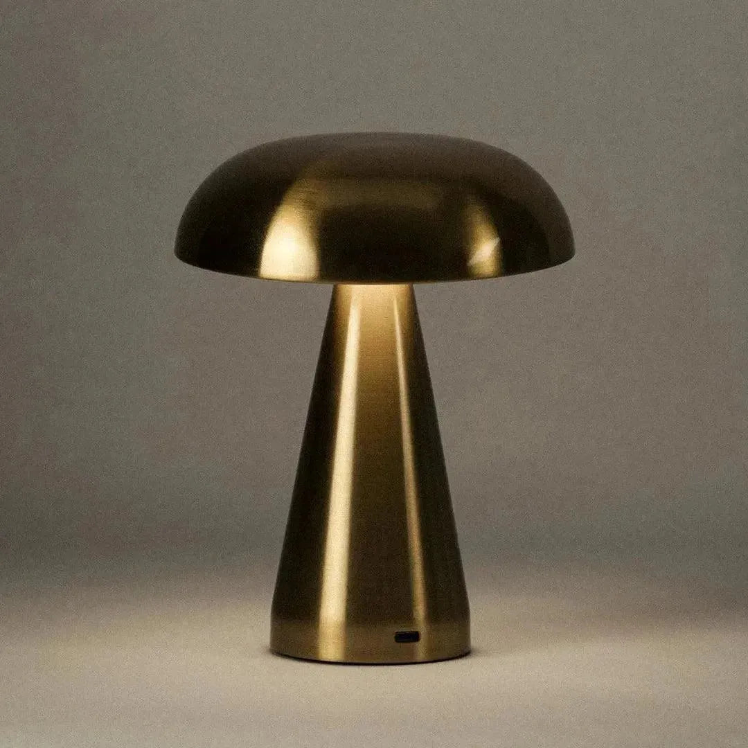 Draadloze oplaadbare touch-lamp, 21,6 cm, geborsteld metaal, voor nachtkastje, terras of eettafel, 3 helderheidsniveaus, USB-C, draagbare sfeerverlichting | Thomler