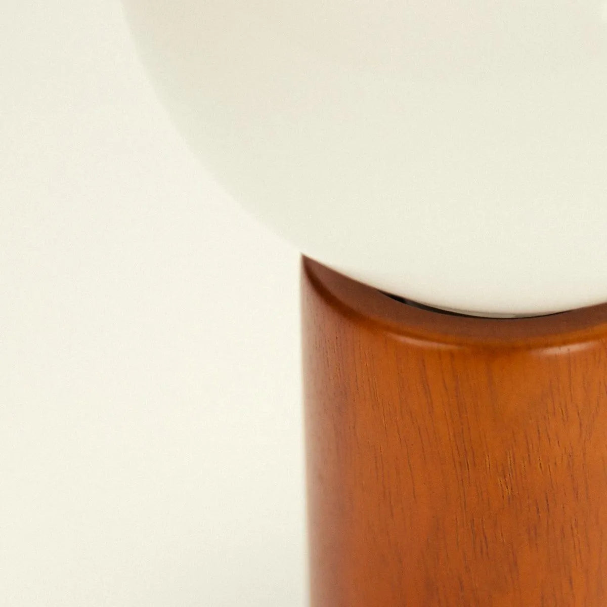 Spherical Glass Shade Nightstand Light 11 in Natural Wood Base Bedside Reading Lamp Retro Accent Illumination for Bedroom Living Room Office | Thomler