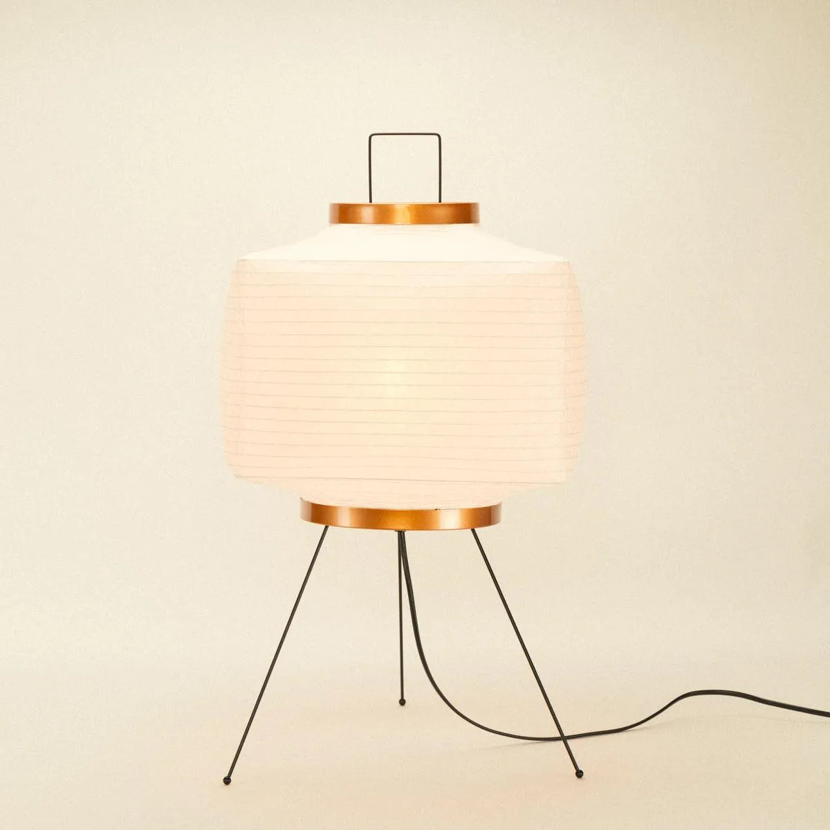 Geometric Paper Lantern Stand Lamp White 24 inch Tall Zen Décor Soft Glow Minimal Japanese Ambient Light Reading Nook Bedroom Living Space | Thomler