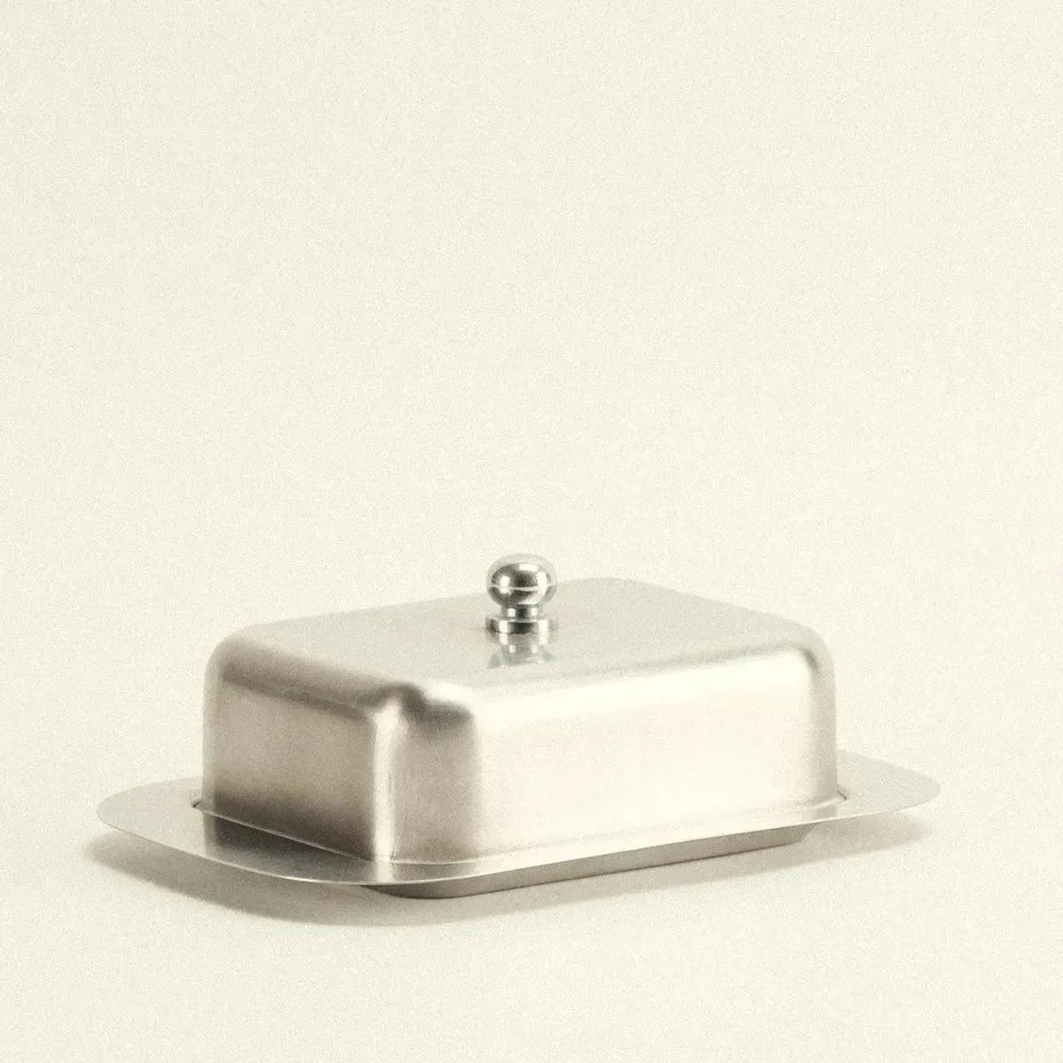 Recipiente de acero inoxidable con tapa para productos lácteos frescos, 7.5 pulgadas, contenedor de almacenamiento de mesa de cocina, diseño vintage | Thomler