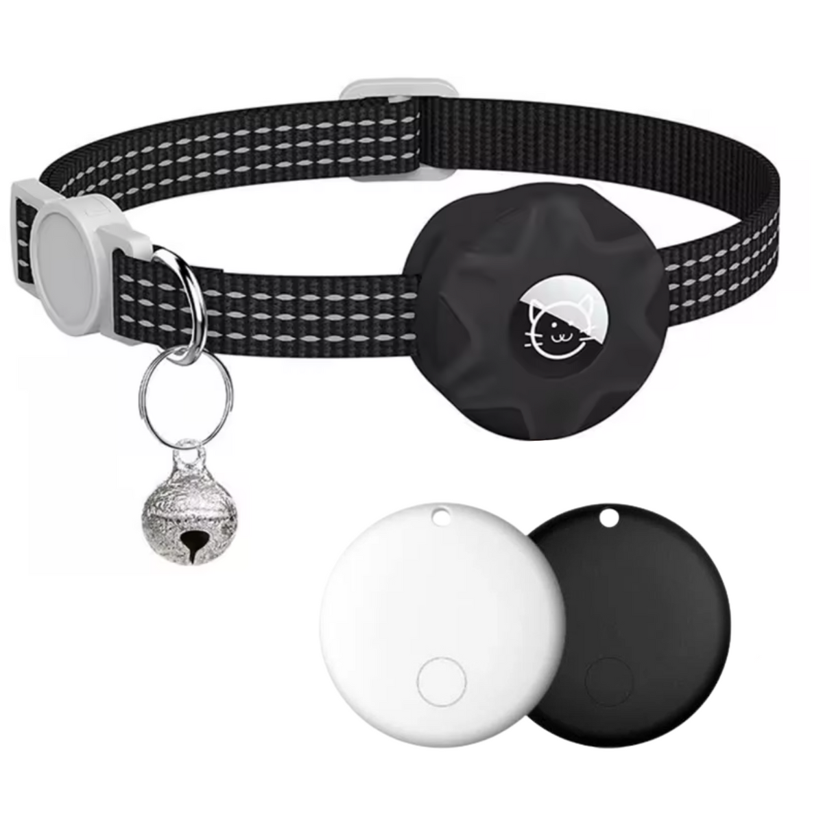 Huisdierlocatietracker met reflecterende halsband voor honden en katten – Android-netwerkzoeker, lichtgewicht waterdicht ontwerp, batterijduur van 8-10 maanden | Thomler