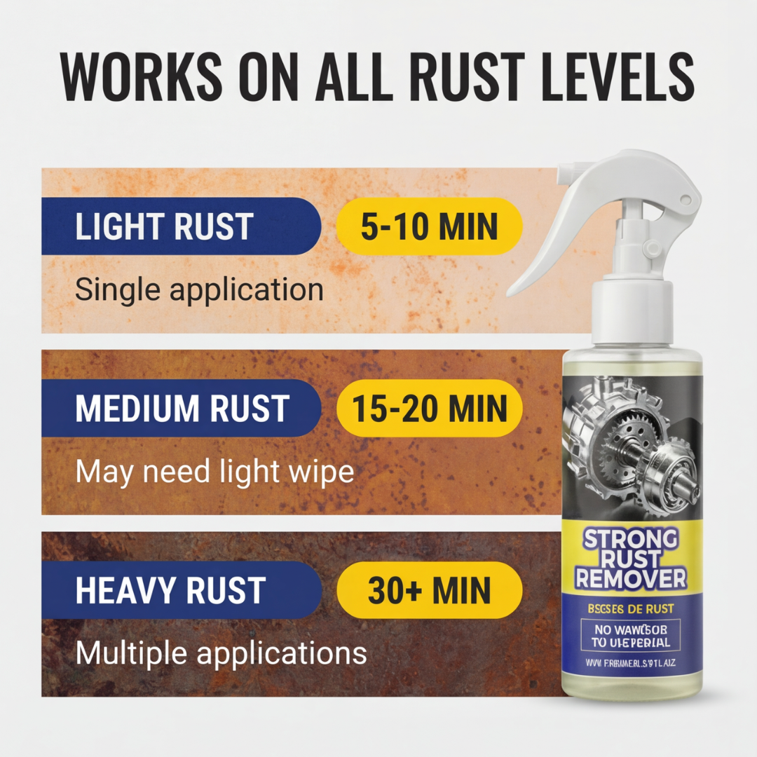 Corrosieoplosser-spray voor metalen gereedschap en apparatuur – Behandeling tegen oxidatie voor ijzer, staal en chroom – Werkt binnen enkele minuten voor werkplaats, garage en tuin | Thomler
