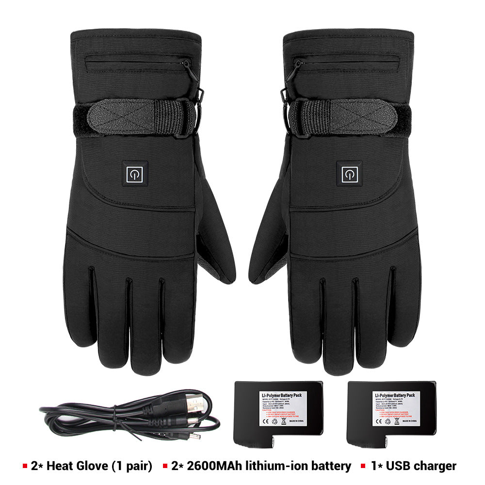 Waterproof Battery-Powered Heated Gloves with Touchscreen Fingertips for Skiing & Motorcycling