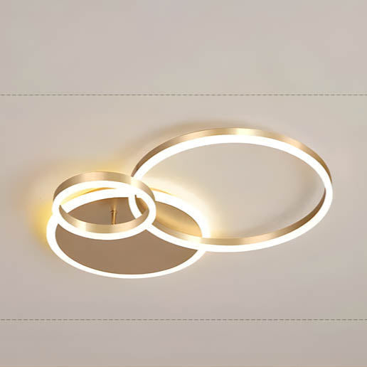 LED Ring Chandelier 45 in Aluminum Fixture Warm White Dimmable for Bedroom Living Room Dining Room Modern Flush Mount Multi-Ring Integrated | Thomler
