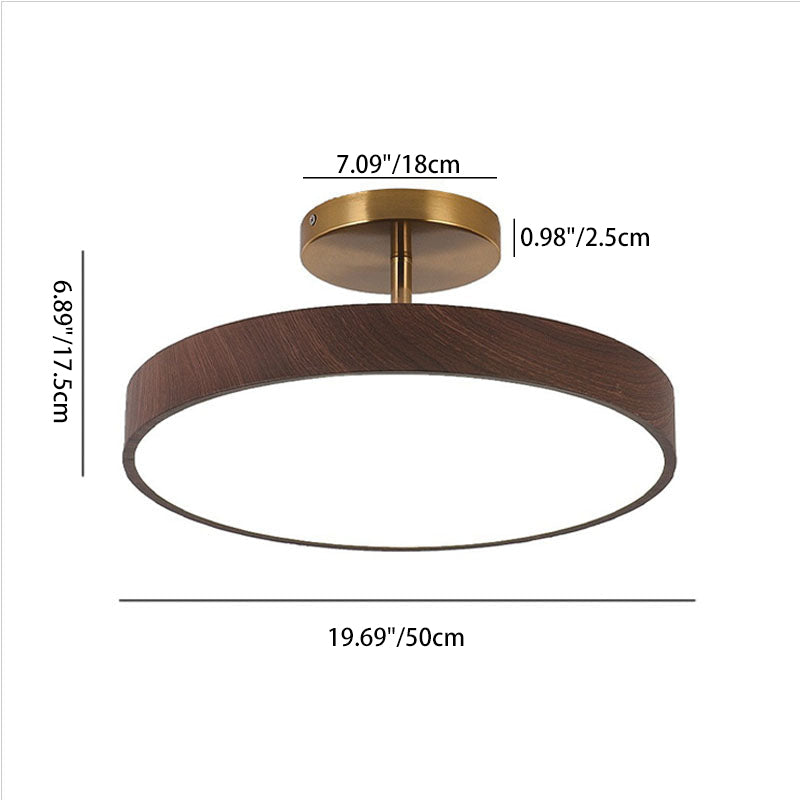 Close-to-Ceiling LED Fixture 12-Inch Iron Round Low-Profile for Hallways Bedrooms Kitchens Entryways Modern Dimmable 3000K-5000K | Thomler