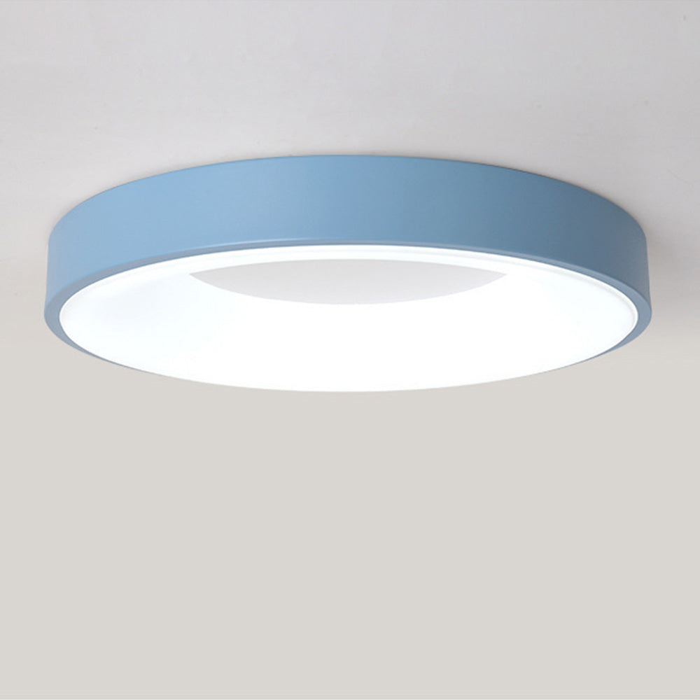 Round Flush Mount LED Fixture Iron Acrylic Low Profile for Bedroom Hallway Living Room Kitchen Dining Room Modern Minimalist Slim Design | Thomler