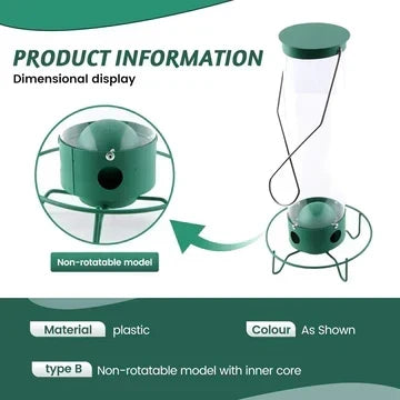 Weight-Activated Spinning Bird Feeder for Outdoors with Anti-Squirrel Rotating Perch Metal Seed Dispenser for Cardinals Finches Wild Birds B