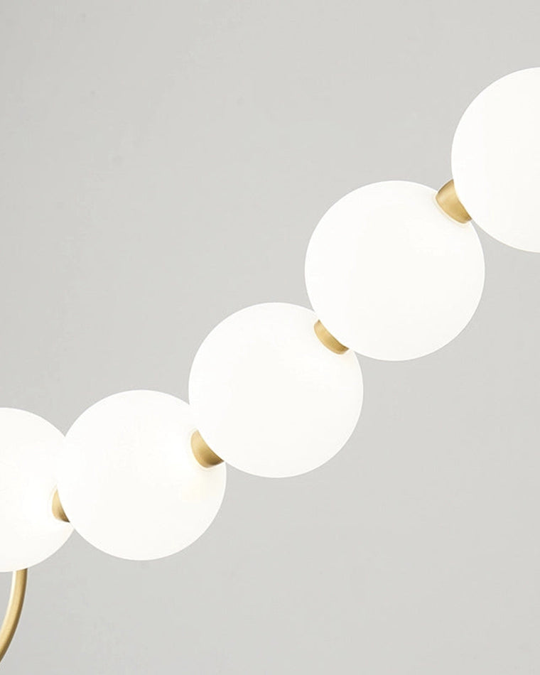 Lámpara colgante de globos de cristal en cascada, dorada y blanca, iluminación cenital contemporánea para barra de desayuno, comedor o salón, 39 pulgadas | Thomler