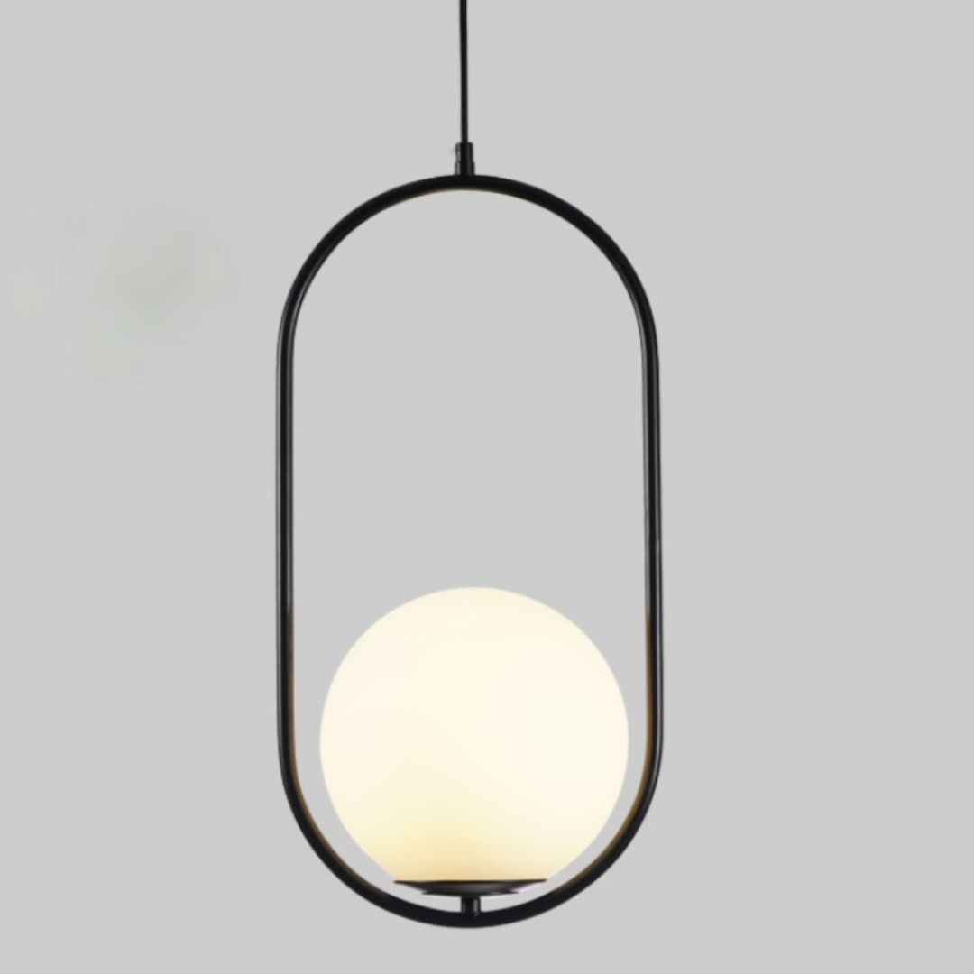 Glazen hanglamp met metalen frame voor kookeiland eetkamer eigentijdse plafondverlichting moderne hanglamp | Thomler