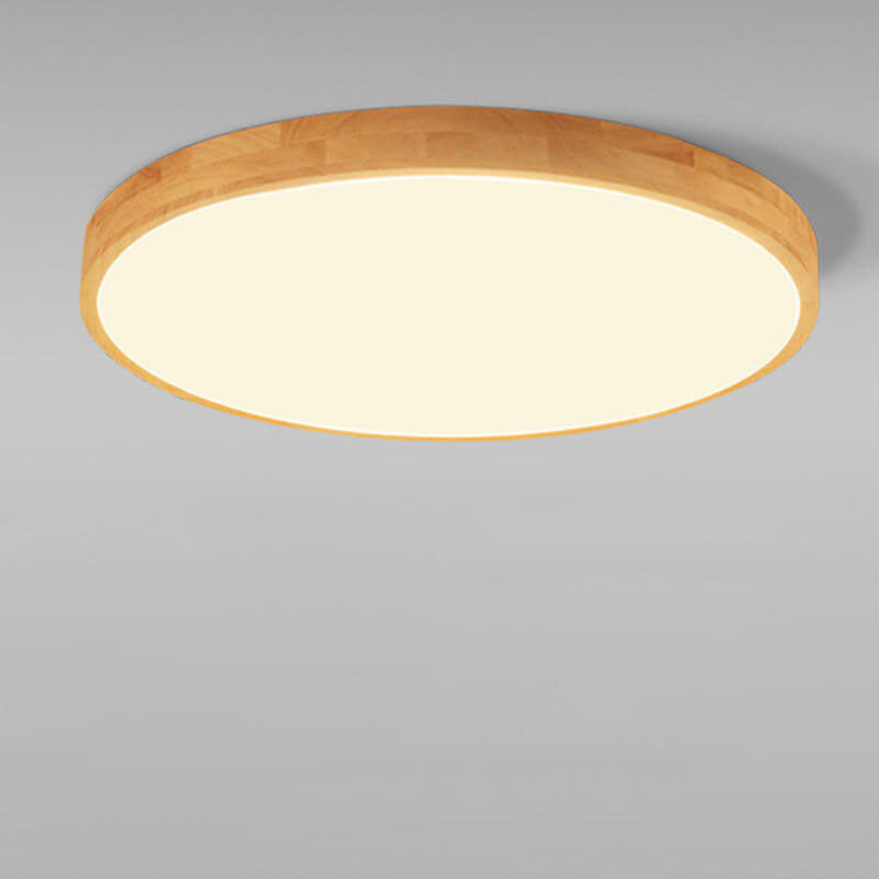 Round Wood Overhead Light Fixture with Adjustable Temperature Settings 12-24 Inch Low Profile for Bedroom Living Room Kitchen Dining Area Co | Thomler