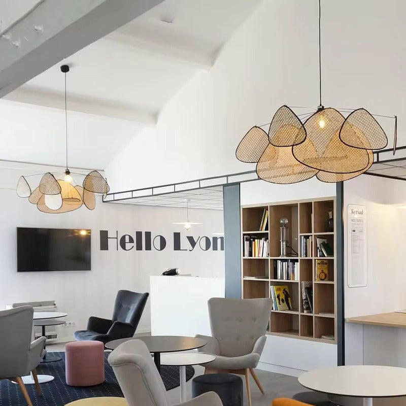 Gewebte Rattan-Hängelampe 120 cm ovale Naturfaser-Deckenleuchte E27-Fassung verstellbares Kabel Esszimmer Schlafzimmer Boho Skandinavisch Japandi | Thomler