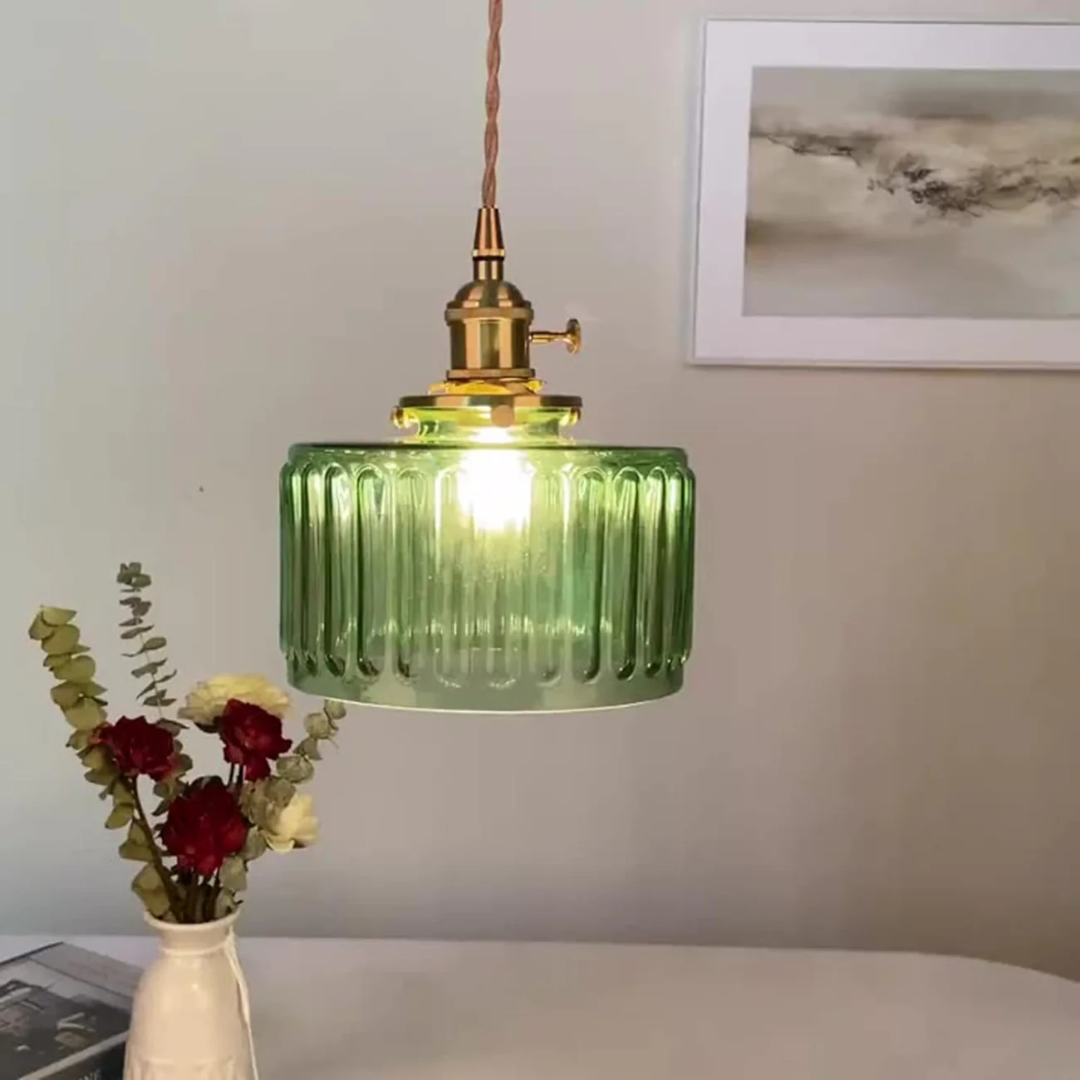Verstellbare Hängeleuchte mit strukturiertem Glasschirm E27-Fassung für Kücheninsel Esszimmer Theke Frühstücksbar Skandinavisch Modern | Thomler