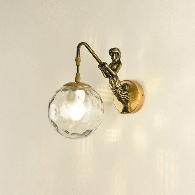 Wandleuchte, fest verdrahtet, E26-Fassung, Metall- und Glasschirm, für Schlafzimmer, Wohnzimmer, Flur, Akzentbeleuchtung, moderne Inneneinrichtung, wandmontiert, 25,4 cm | Thomler