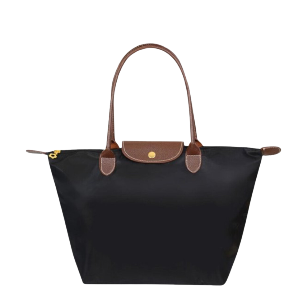 Waterbestendige nylon tas met leren accenten – Ruime tas voor werk, reizen en dagelijkse boodschappen