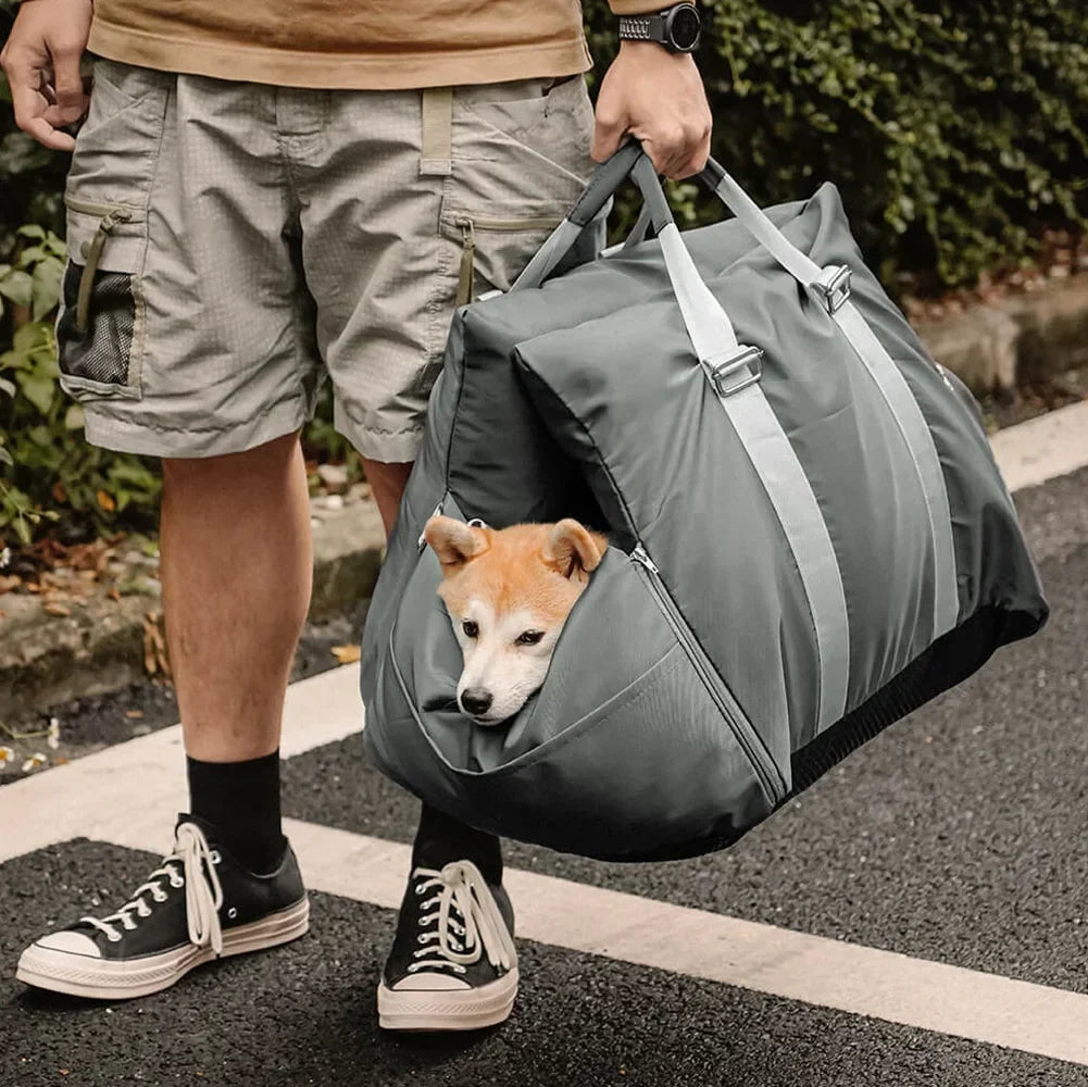 Gepolsterte Hunde-Autositz-Sitzerhöhung mit Sicherheitsgurt & Seitenpolstern – Wasserfeste, waschbare Haustier-Transportbox für Autos, SUVs & Reisen