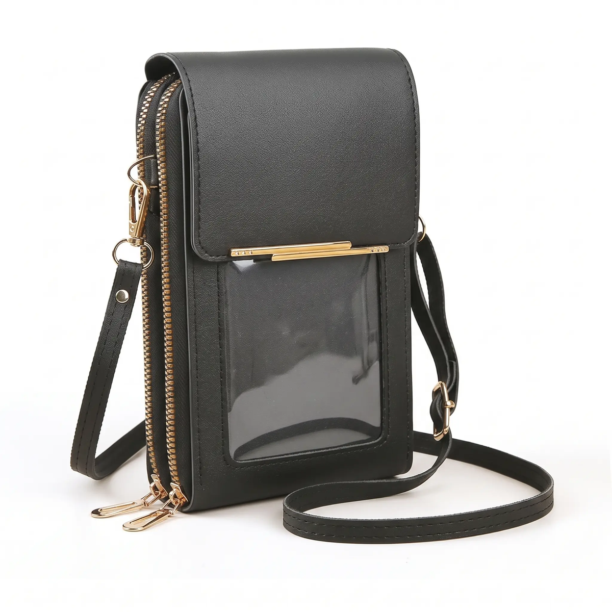 Touchscreen Crossbody Phone Wallet with RFID Blocking for Cards & Cash – Waterproof PU Leather Mini Purse Holds 6.7 in Smartphones | Thomler