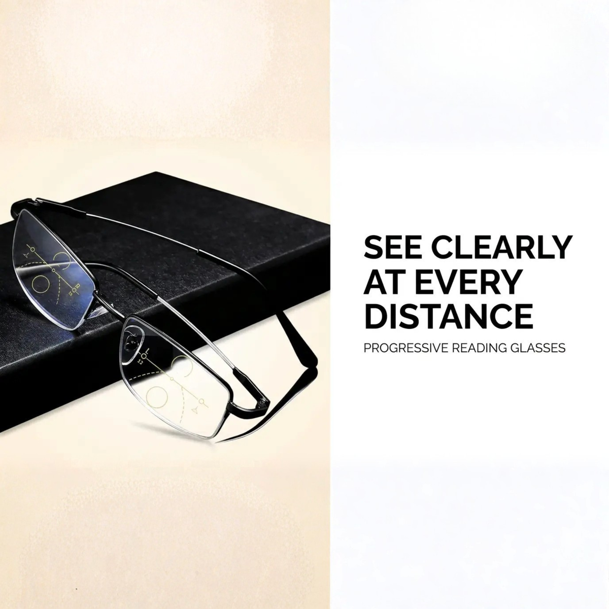 Progressive Reading Glasses with Blue Light Filter & Anti-Glare Coating for Screen Use, Books & Distance Vision | Multifocal Polycarbonate L | Thomler